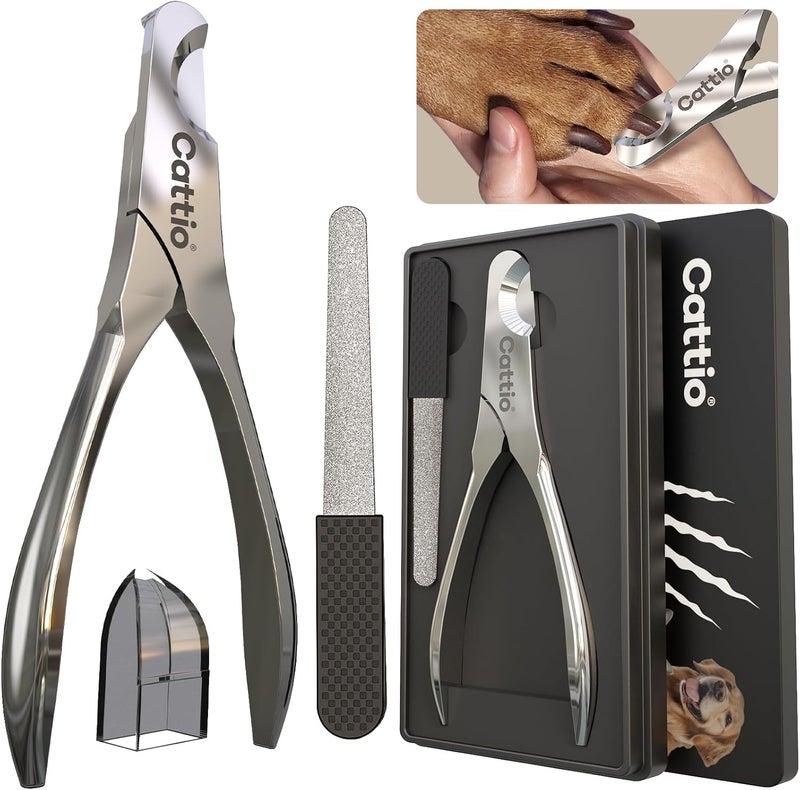 Cattio Dog Nail Clippers - All Steel Material, Built-in Spring,Heavy Duty Dog Nail Trimmer Full Metal Razor Sharp Professional for All Dogs Cats with Thick Toena,Dog Nail Trimmers - Image 1